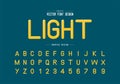 Highlights font and alphabet vector, Typeface letter and number design