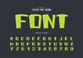 Highlights font and cartoon alphabet vector, Bold typeface and number design