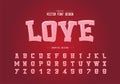 Highlights font and cartoon alphabet vector, Love typeface and number design