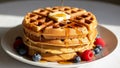 Highlights the waffles texture emphasizing their fluffy yet crisp appearanc Royalty Free Stock Photo