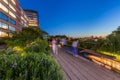 The Highline at twilight, Chelsea, Manhattan, New York City Royalty Free Stock Photo