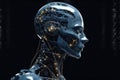 Highly advanced artificial intelligence for the future rise in technological singularity using deep learning algorithms, human and Royalty Free Stock Photo