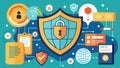Highly advanced security protocols that ensure data confidentiality and integrity at all times.. Vector illustration.