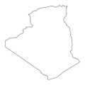 Highly detailed Algeria map with borders isolated on background