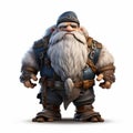 Highly Detailed Animated Character With White Beard And Gear
