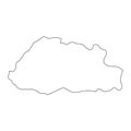 Highly detailed Bhutan map with borders isolated on background Royalty Free Stock Photo