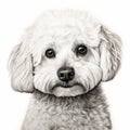 Highly Detailed Black And White Portrait Of A White Poodle