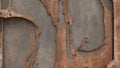 A highly detailed, close-up image of a weathered and rusted metal surface