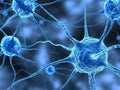 Highly detailed close up of neural cells with connecting axons highlighting the intricate structure of the nervous system and c