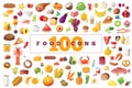 100 highly detailed colored food Icons.