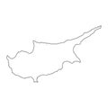 Highly detailed Cyprus map with borders isolated on background