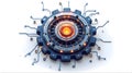 Quantum Mechanical Gears with Orange Core Royalty Free Stock Photo