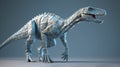 Highly Detailed 3d Dinosaur Sculpture In White