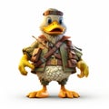 Highly Detailed 3d Duck In Military Uniform - Salvagepunk Transportcore