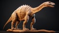 Highly Detailed 3d Iguanodon Sculpture With Minimalist Brush Work