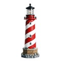 A red and white striped lighthouse model on transparent background Royalty Free Stock Photo