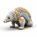 Highly Detailed 3d Pixel Cartoon Armadillo With Multilayered Irregular Structures Royalty Free Stock Photo