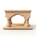 Highly Detailed 3d Render Of Beige Ottoman Architecture Shelf