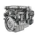 Detailed 3D Render of a Silver Diesel Engine with Intricate Components motor industrial Royalty Free Stock Photo