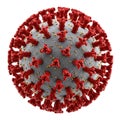A detailed 3D rendering of a coronavirus molecule on transparent background Royalty Free Stock Photo