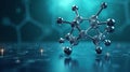 Highly Detailed 3D Rendering of a Molecular Structure: Interconnected Transparent Spheres Royalty Free Stock Photo