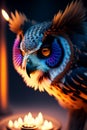 highly detailed, digital painting, atmospheric lighting, octane render, unreal engine, professional, eagle owl metal beak fantasy Royalty Free Stock Photo