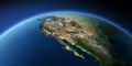 Highly detailed Earth. Gulf of California, Mexico and the western U.S. states Royalty Free Stock Photo