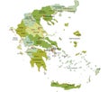 Highly detailed editable political map with separated layers. Greece.