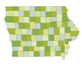 Detailed editable political map with separated layers. Iowa.