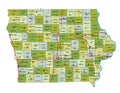 Detailed editable political map with separated layers. Iowa.