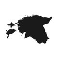 Highly detailed Estonia map with borders isolated on background Royalty Free Stock Photo
