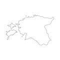Highly detailed Estonia map with borders isolated on background Royalty Free Stock Photo