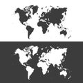 Highly detailed flat gray vector world map isolated on the white background. Template for web site, iconographics