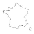 Highly detailed France map with borders isolated on background