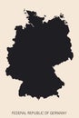 Highly detailed Germany map with borders isolated on background