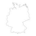 Highly detailed Germany map with borders isolated on background