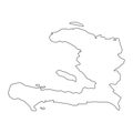 Highly detailed Haiti map with borders isolated on background