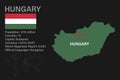 Highly detailed Hungary map with flag, capital and small map of the world