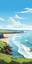 Breathtaking Coastal Landscape Illustration Of Bude, Cornwall