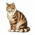 Highly Detailed Illustration Of A Soviet Tabby Cat