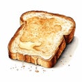 Highly Detailed Illustration Of Toast Dripping With Honey