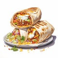 Highly Detailed Illustrations Of Stacked Burritos