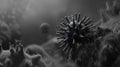 Electron Microscope Capture of an Virus Approaching Human Cell