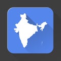 Highly detailed India map with borders isolated on background