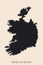 Highly detailed Ireland map with borders isolated on background