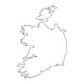 Highly detailed Ireland map with borders isolated on background