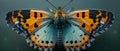 Highly detailed isolated graphic resource featuring a turquoise blue, orange, and black butterfly. Royalty Free Stock Photo