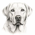 Highly Detailed Labrador Retriever Line Drawing For Portrait