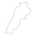 Highly detailed Lebanon map with borders isolated on background