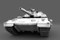 Military 3D Illustration of detailed white tank with fictional design, honour concept isolated on grey background